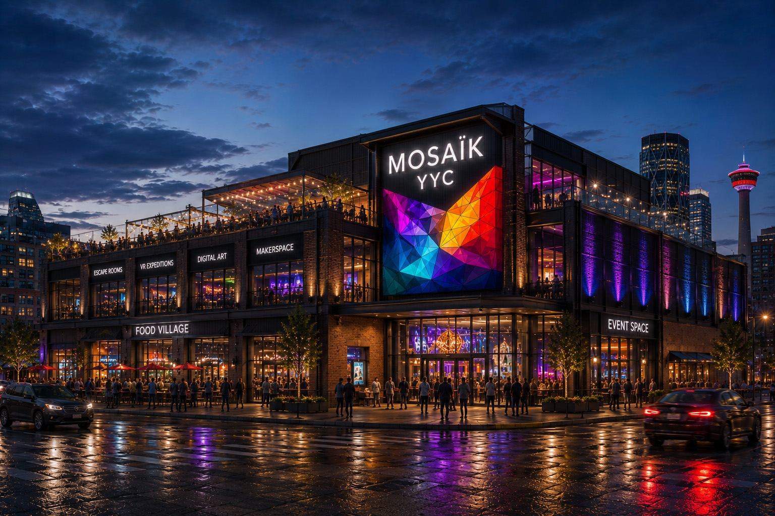 MOSAÏK YYC Calgary destination at night